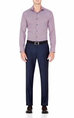 Oxford Men's Hopkins Wool Trousers - Blue 7 Oxford Men's Hopkins Wool Trousers - Blue -Fashion Menswear Shop 7a6cef09f1c6f90b9671c4be12ff219a