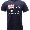 Adult T Shirt Australian Australia Day Souvenir 100% Cotton - Flag Navy