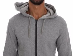 Daniele Alessandrini Gray Full Zipper Hodded Cotton Sweater -Fashion Menswear Shop 7b3ebd1830754e2704f7467b1784b275