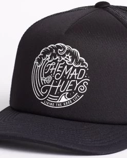 Mens The Mad Hueys The Good Life Foam Trucker - BLACK -Fashion Menswear Shop 7b779fb67f331c1a3be212216fb1a44d