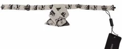 Dolce & Gabbana White Crown Pattern Adjustable Neck Papillon Bow Tie