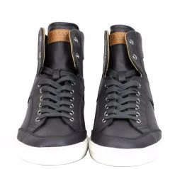 Bally Dark Grey Calf Leather Hi Top Sneaker With Red Beige -Fashion Menswear Shop 7e0977e2d4642f362905dd38c6e6a613