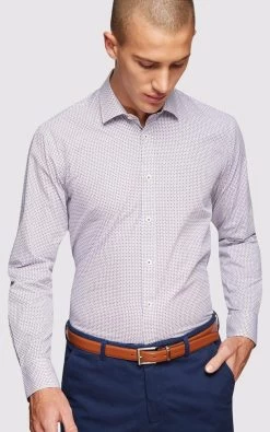 Oxford Men's Kenton Printed Shirt - Brown -Fashion Menswear Shop 7e40317caea5cfbb4d105909a5480114