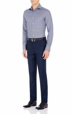 Oxford Men's Trafalgar Cutaway Collar Shirt - Navy -Fashion Menswear Shop 7fd5233a59e64ea1a0a8022d8e940131