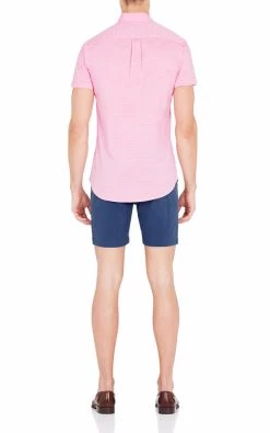 Oxford Men's Tottenham Short Sleeve Shirt - Red -Fashion Menswear Shop 80e714831f4733f94fe9ee6b4636421d