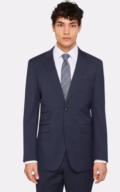 Oxford Men's Hopkins Peak Lapel Wool Suit Jacket - Gunmetal