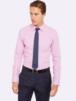 Oxford Men's Beckton Dobby Shirt - Magenta