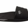 BR Sport Zak Mens Brazilian Comfort Slides Sandals With Massage Balls - Black/Black