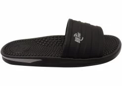 BR Sport Zak Mens Brazilian Comfort Slides Sandals With Massage Balls - Black/Black