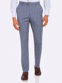 Oxford Men's Hopkins Wool Suit Trousers - Pale Blue