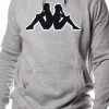4 X Mens Kappa Logo Tairiti Hooded Sweater 902 Pullover Hoodie Grey/Black