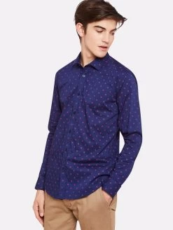 Oxford Men's Kenton Printed Shirt - Navy/Red 9 Oxford Men's Kenton Printed Shirt - Navy/Red -Fashion Menswear Shop 849d68766f3c73f35208e713d6d60c7f