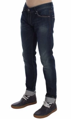 Acht Blue Wash Cotton Stretch Slim Skinny Fit Jeans -Fashion Menswear Shop 84ca55f544fa80034c215ecf6254e100