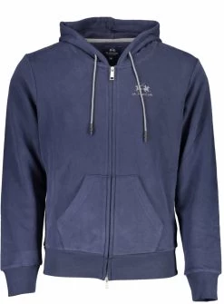 La Martina Blue Cotton Sweater