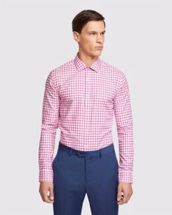 Oxford Men's Beckton Checked Shirt - Magenta -Fashion Menswear Shop 8881fc56521feb223ad8112f11f55761