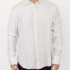 Ermanno Scervino White Black Striped Regular Fit Casual Shirt