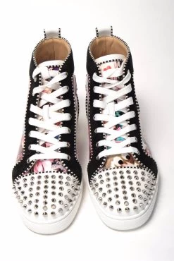 Christian Louboutin Multi/Silver Lou Spikes Orlato Flat Shoes -Fashion Menswear Shop 8a2afb95608298849db03233d2deae97