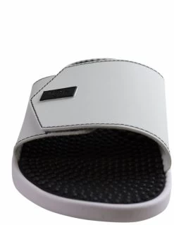 BR Sport Utah Mens Brazilian Comfort Slides Sandals With Massage Balls - White/Black -Fashion Menswear Shop 8c7e04aa5a7d0b767fa29e8bf700c906