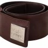 Costume National Belt Black Leather Silver Buckle Waist Belt