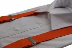 Wide Heavy Duty Adjustable 100Cm Orange Adult Mens Suspenders