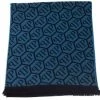 Philipp Plein Blue Wool Scarf