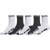 Mens Globe Large Quarter Socks 5 Pack - Black/White
