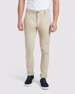 Oxford Men's Stretch Organic Cotton Skinny Chinos - Almond