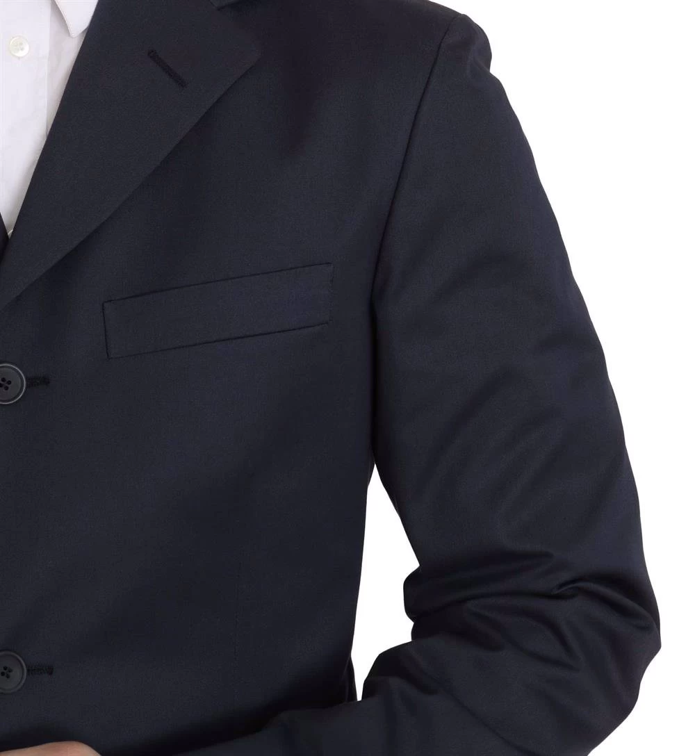 Romeo Gigli Two Piece 3 Button Cotton Blue Solid Suit 4 Romeo Gigli Two Piece 3 Button Cotton Blue Solid Suit - Image 4