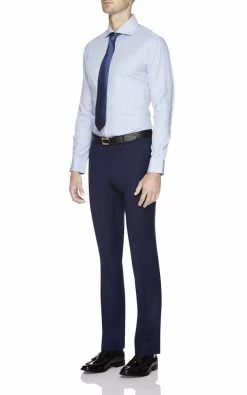Oxford Men's Hopkins Wool Trousers - Blue -Fashion Menswear Shop 9271ceec1fd3dec2ea390645883f55db