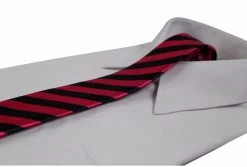 Mens Pink & Black Thick Striped 5Cm Skinny Neck Tie