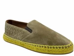 Bottega Veneta Men's Tan Suede Woven Slip On Shoe