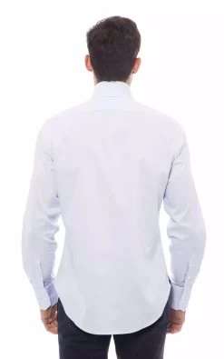 Billionaire Italian Couture Light Blue Cotton Shirt -Fashion Menswear Shop 9465ca237790d1b6d7e88c89a846168b