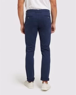 Oxford Men's Luka Stretch Organic Cotton Pants - Classic Blue -Fashion Menswear Shop 94af7f5197a7038a52b73638ca319370