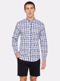 Oxford Men's Uxbridge Checked Shirt - Navy/White