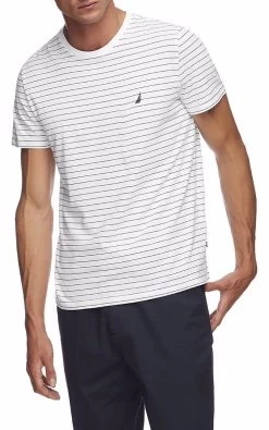 Nautica Short Sleeve Classic Stripe T Shirt Mens