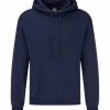 Fruit Of The Loom Adults Unisex No Pocket Hoodie (Navy) - PC3886