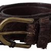 Alpha Massimo Rebecchi Dark Brown Genuine Leather Rustic Bronze Buckle Belt
