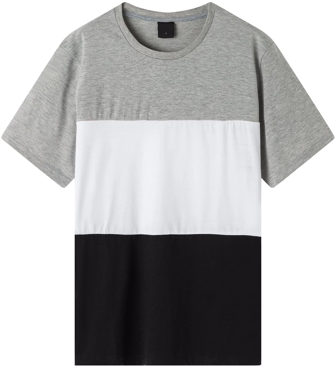 Men's Adult Unisex Drop-Shoulder Colorblock T-Shirt Top Cascual Plain Basic Tee - Grey/White/Black 1 Men's Adult Unisex Drop-Shoulder Colorblock T-Shirt Top Cascual Plain Basic Tee - Grey/White/Black