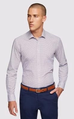 Oxford Men's Kenton Printed Shirt - Brown