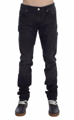 Acht Gray Cotton Skinny Slim Fit Jeans