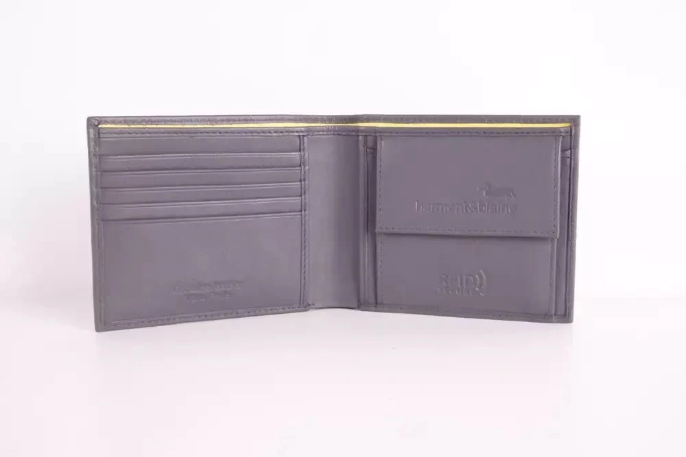HARMONT&BLAINE Harmont & Blaine Gray Leather Wallet 2 HARMONT&BLAINE Harmont & Blaine Gray Leather Wallet - Image 2