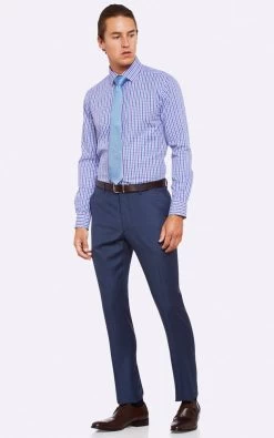 Oxford Men's Beckton Mini Square Shirt - Purple -Fashion Menswear Shop 9899e05a5f8b3f0c30bb81e784c713f1