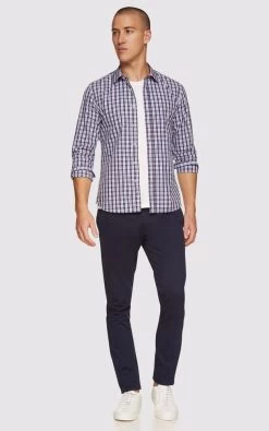 Oxford Men's Kenton Checked Shirt - Brown/Navy -Fashion Menswear Shop 98a5b6d9392ae20ec9cb8c1a7b57b56b