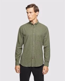 Oxford Men's Uxbridge Regular Ft Checked Shirt - Green