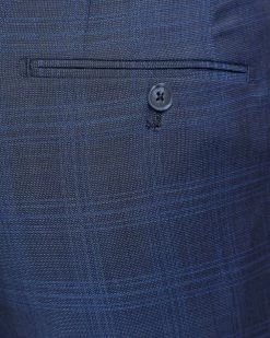 Oxford Men's Byron Wool Checked Suit Trousers - Blue -Fashion Menswear Shop 9989c3e15fc9b92f9785cfc23c38e875