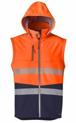 Syzmik Unisex 2 In 1 Stretch Softshell Taped Jacket - Orange/Navy -Fashion Menswear Shop 99b45be078065c92233fb10d621d4485