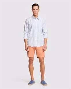 Oxford Men's Portland Regular Fit Striped Shirt - Blue -Fashion Menswear Shop 9ad6448b8c65fdf765c6f95a93a5c997