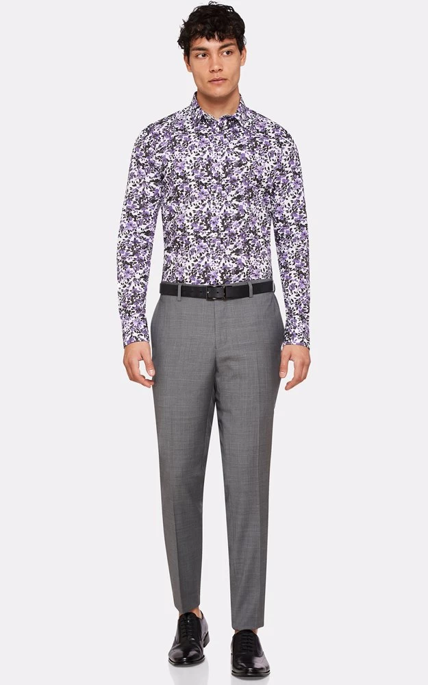 Oxford Men's Kenton Floral Print Shirt - Purple 5 Oxford Men's Kenton Floral Print Shirt - Purple - Image 5