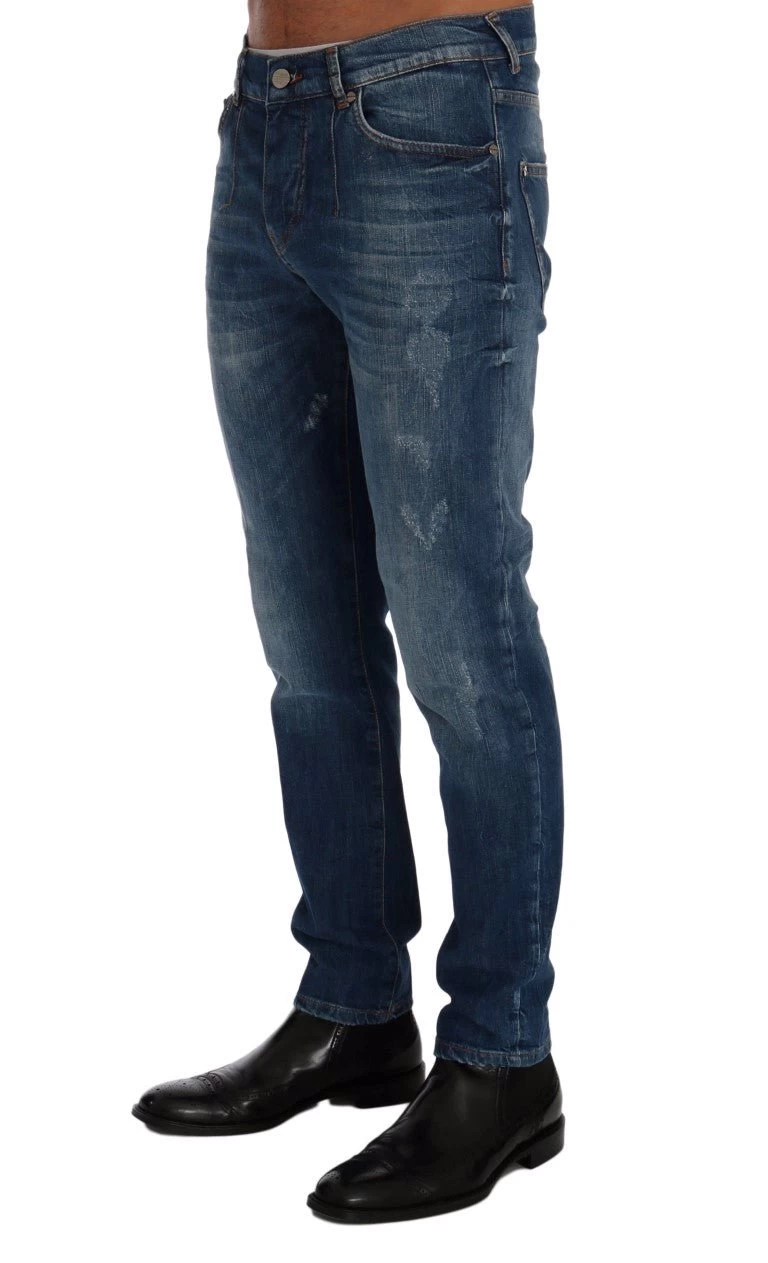 Frankie Morello Blue Wash Perth Slim Fit Jeans 2 Frankie Morello Blue Wash Perth Slim Fit Jeans - Image 2