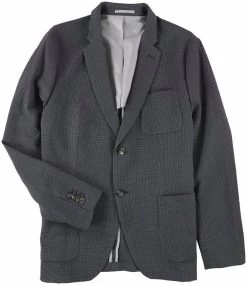 Michael Kors Mens Checked Two Button Blazer Jacket, Grey